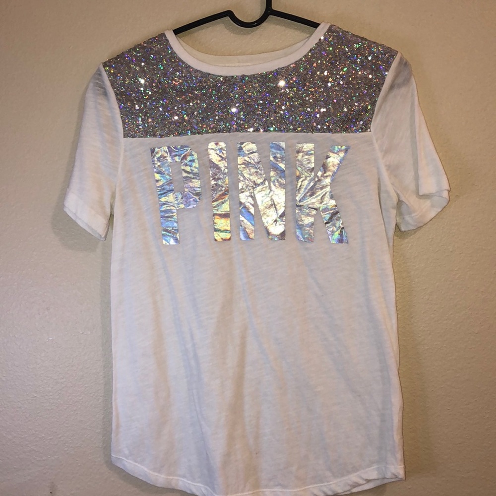 White sparkly top
